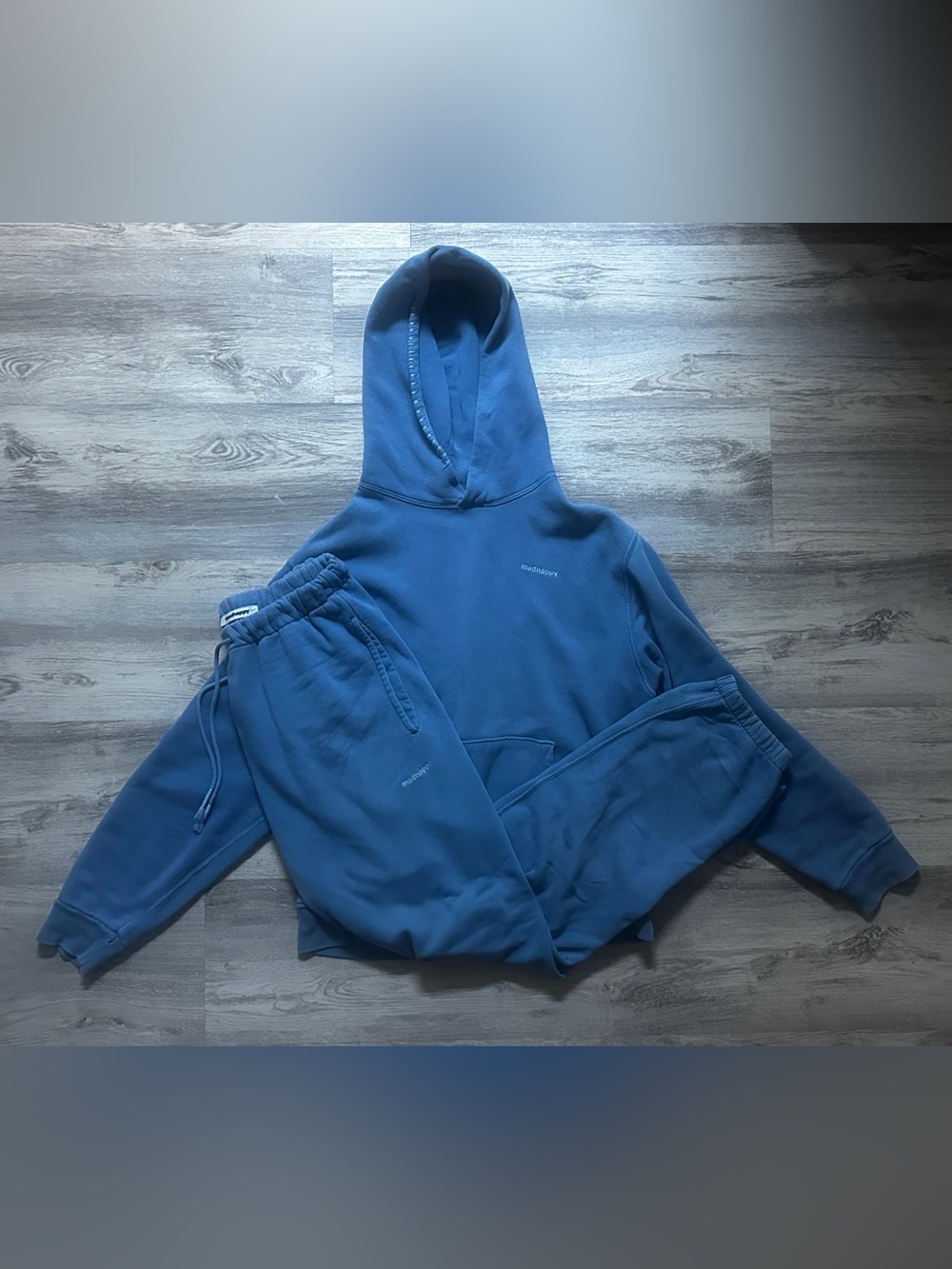 Madhappy Classic Midweight Fleece hoodie and jogger sweatpants in Lakeside blue